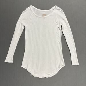 Chaser Women's Ribbed Long Sleeve‎ Top White Medium